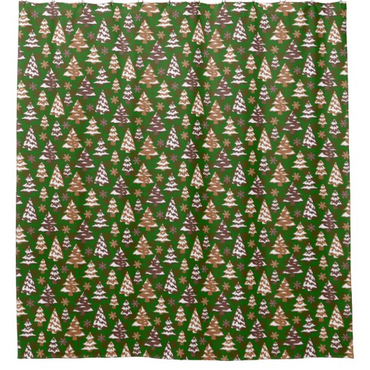 Winterbaum-Cookies Duschvorhang (Vorderseite)
