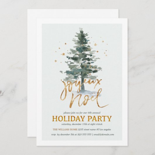 Winterbaum Feiertag Einladung (Vorne/Hinten)