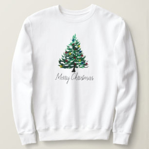 Winterbaum Frohe Weihnachten Moderne Schrift Niedl Sweatshirt