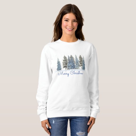 Winterbaum Frohe Weihnachten Sweatshirt (Vorne ganz)