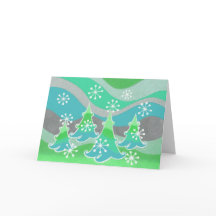 Winterbaum Grün "Frohe Weihnachtskarte"