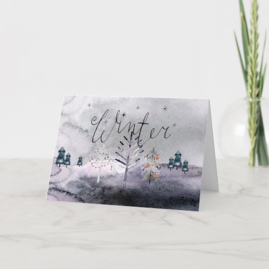 Winterbaum - Grußkarte Feiertagskarte (Vorderseite)