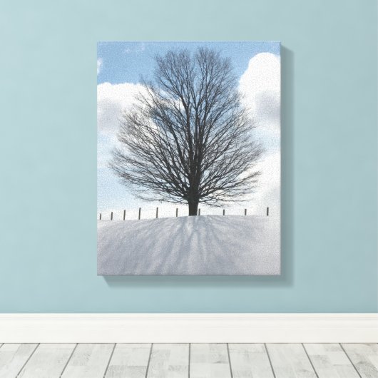 Winterbaum im Michigan Foto Leinwand (Insitu (Holzboden))