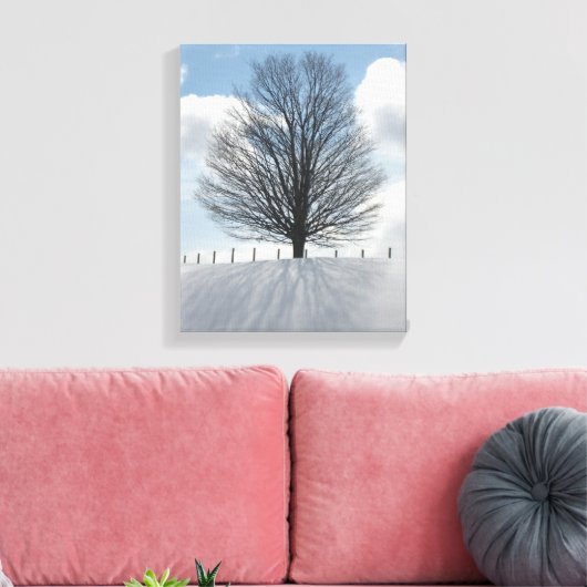 Winterbaum im Michigan Foto Leinwand (Insitu (Wohnzimmer))
