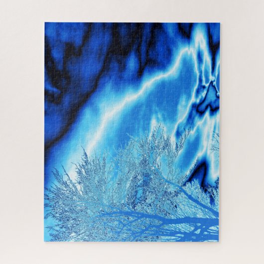 Winterbaum in Cobalt Himmel Puzzle (Vertikal)