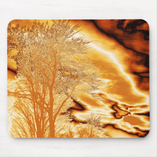 Winterbaum in geschmolzenem Gold-Mauspad Mousepad (Vorne)