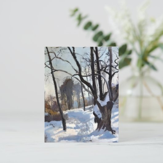 Winterbaum in Ölen Feiertagskarte (Stehend Vorderseite)