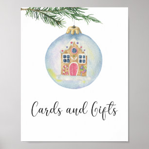Winterbaum - Karten und Geschenke Babydusche Poster