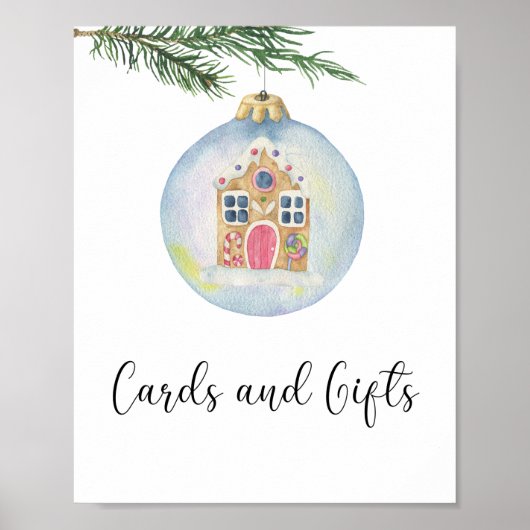 Winterbaum - Karten und Geschenke Babydusche Poster (Vorne)