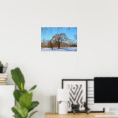 Winterbaum mit Vögeln Poster (Heimbüro)