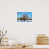 Winterbaum mit Vögeln Poster (Küche)
