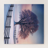 Winterbaum mit Zaun Puzzle (Horizontal)