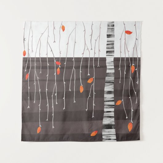 Winterbaum Monochrome Wandteppich (Vorderseite)