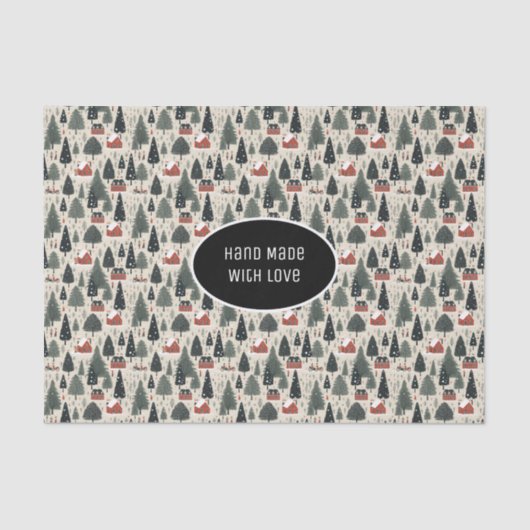 Winterbaum Muster Weihnachten Vintag Seidenpapier (Vorderseite)