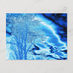 Winterbaum N Wolken in blau (individuell anpassen) Postkarte