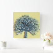 Winterbaum Quadratische Wanduhr (Zuhause)