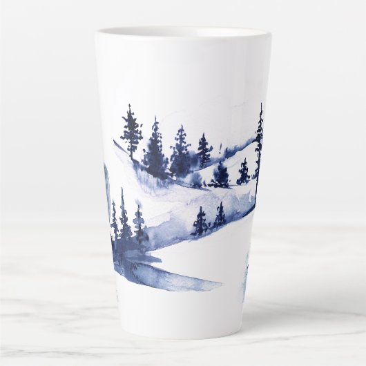 Winterbaum-Rentier im Wald Milchtasse (Vorderseite)