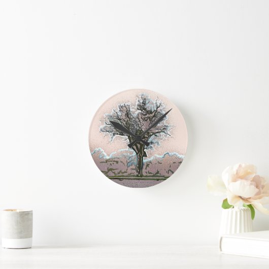 WINTERBAUM RUNDE WANDUHR (Zuhause)