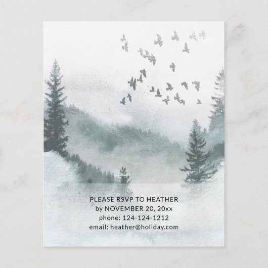 Winterbaum Rustikale Feier Flyer (Hinten)