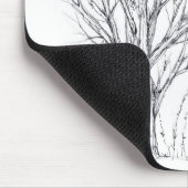 Winterbaum Schwarzer Farbton Zeichnend Kunst Sketc Mousepad (Ecke)