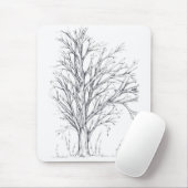 Winterbaum Schwarzer Farbton Zeichnend Kunst Sketc Mousepad (Mit Mouse)