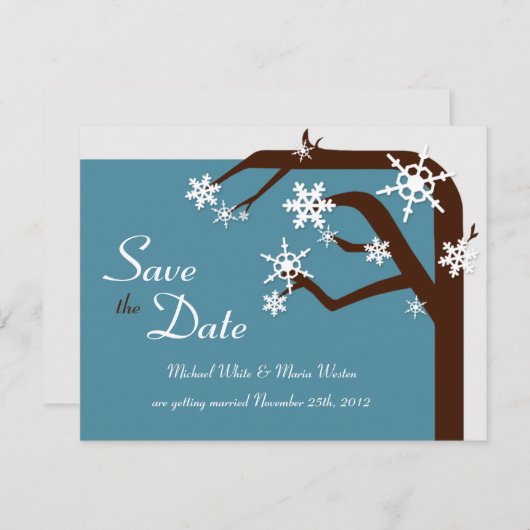 Winterbaum Snowflake Ankündigung Datum freihalten (Vorne/Hinten)
