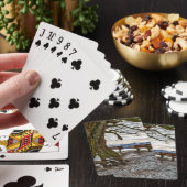 Winterbaum und Bänke Spielkarten (In Situ)