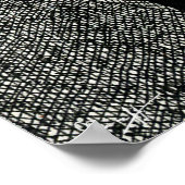 Winterbaum und Mond in Schwarz und Weiß Poster (Ecke)