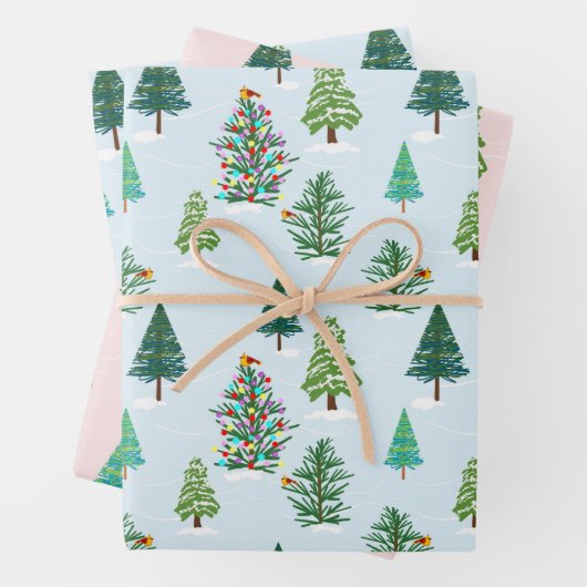 Winterbaum-Urlaubstrio-Geschenkpackung Geschenkpapier Set (Beispiel)