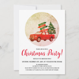 Winterbaum Vintager Truck Weihnachtsfest Party Einladung