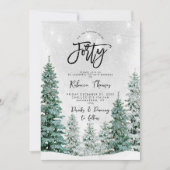 Winterbäume 40. Geburtstagsfeier Einladung (Vorderseite)