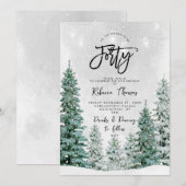 Winterbäume 40. Geburtstagsfeier Einladung (Vorne/Hinten)