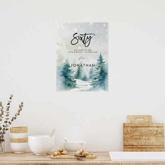 Winterbäume 60 Willkommenszeichen Poster (Küche)