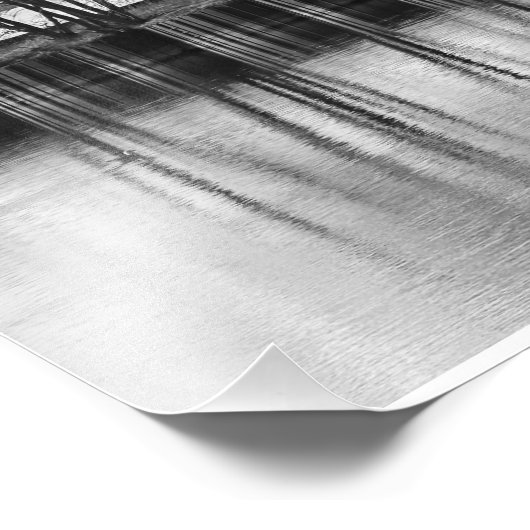 Winterbäume am Wasser, B&W Foto Print (Ecke)