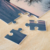 Winterbäume auf blauem Himmel der Dämmerung Puzzle (Seite)