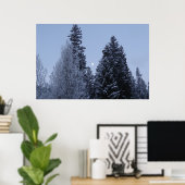 Winterbäume bei Morgengrauen Montana Landschaft Poster (Heimbüro)