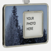Winterbäume bei Morgengrauen Montana Landschaft Rahmen-Ornament Silber (Rechts)