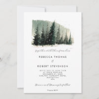 Winterbäume Bergurlaub Hochzeitseinladung