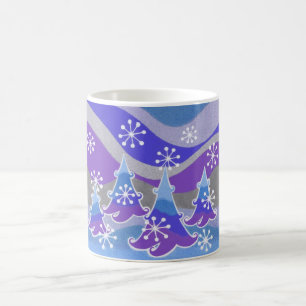 Winterbäume blaue Tasse