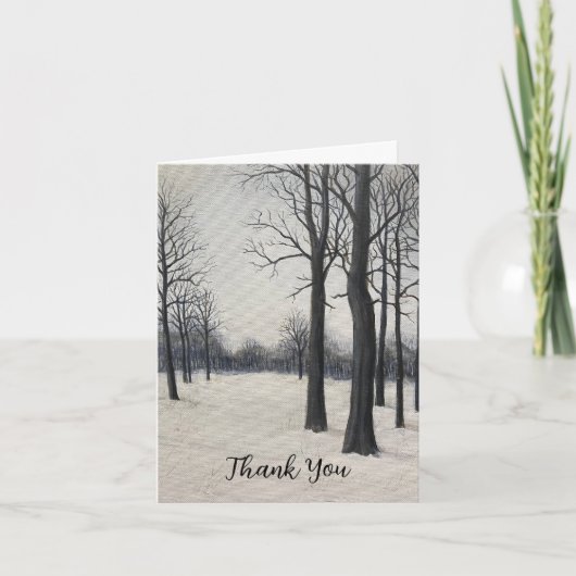 Winterbäume Danke Karte (Vorderseite)