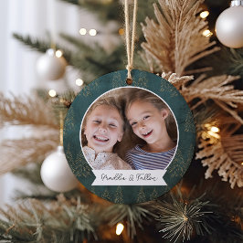 Winterbäume Doppelseitiges Personalisiertes Foto Keramik Ornament