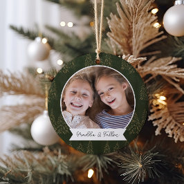 Winterbäume Doppelseitiges Personalisiertes Foto Keramik Ornament
