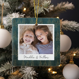 Winterbäume Doppelseitiges Personalisiertes Foto Keramikornament