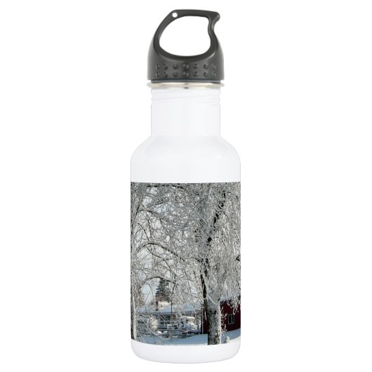 Winterbäume Edelstahlflasche (Vorderseite)
