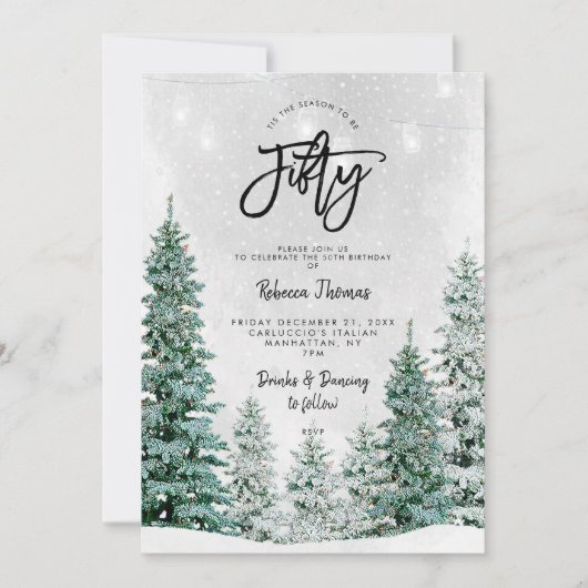 Winterbäume - Einladung zum 50. (Vorderseite)