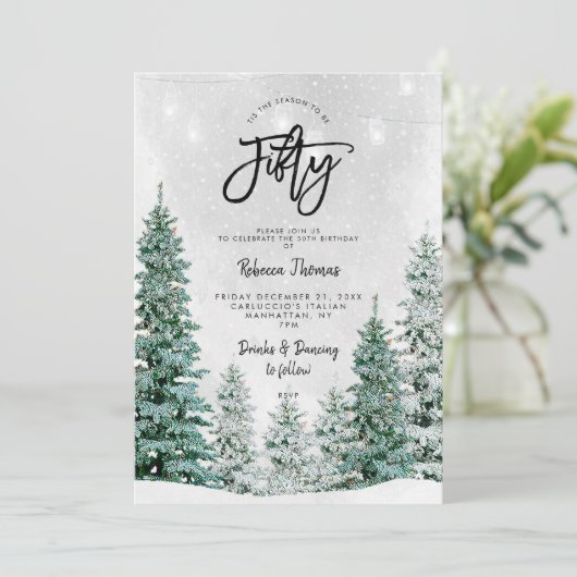 Winterbäume - Einladung zum 50. (Stehend Vorderseite)