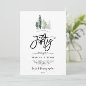 Winterbäume feierlich 50. Geburtstagsfeier Einladung (Stehend Vorderseite)
