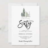 Winterbäume feierlich zum 60. Geburtstag Einladung (Vorderseite)