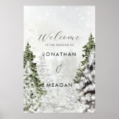 Winterbäume Feiertag Begrüßungszeichen Poster (Vorne)