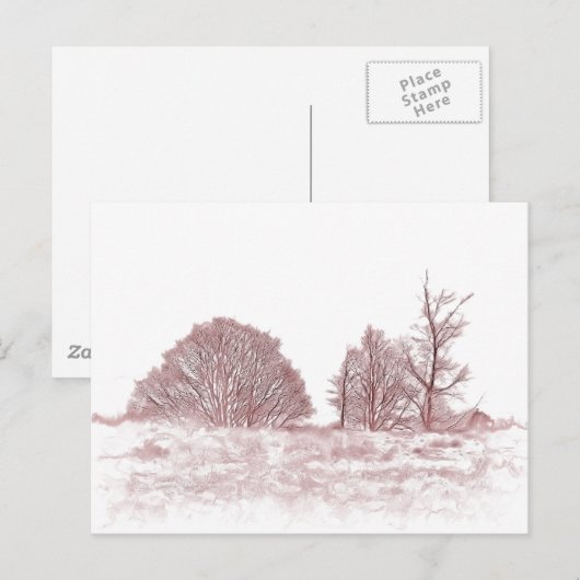 WINTERBÄUME FEIERTAGSPOSTKARTE (Vorne/Hinten)